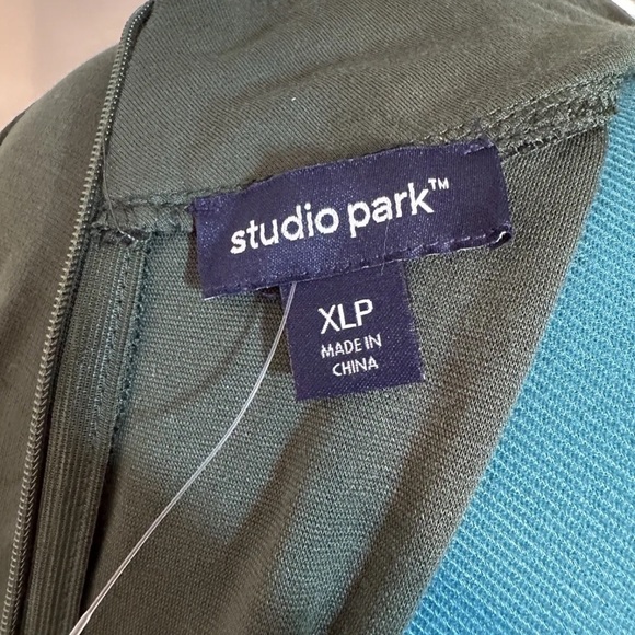 Studio Park x Shawn Killinger Green Stretch Long Sleeves Mock-Neck Dress Sz XLP - Picture 7 of 7